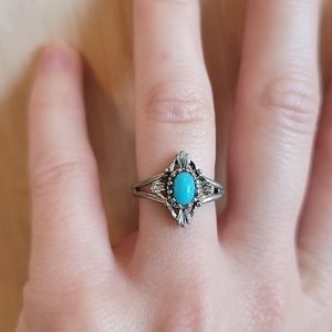 Vintage Sarah Coventry Turquoise Southwestern Style Adjustable Ring